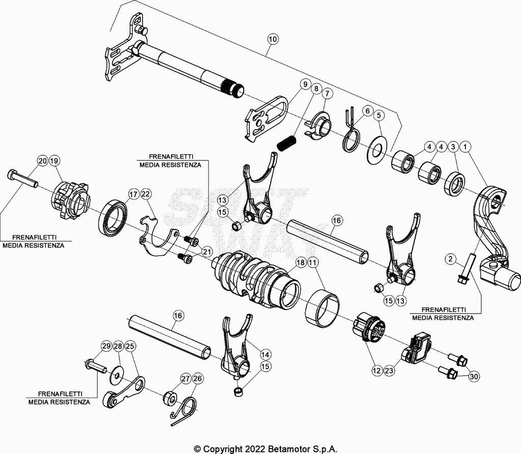 COMMANDE BOITE A VITESSES POUR 350 RR 2023