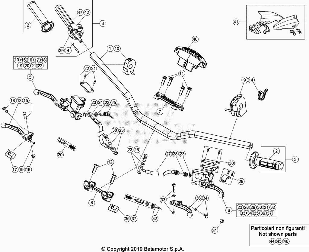 COMMANDES GUIDON POUR 480 RACING 2023