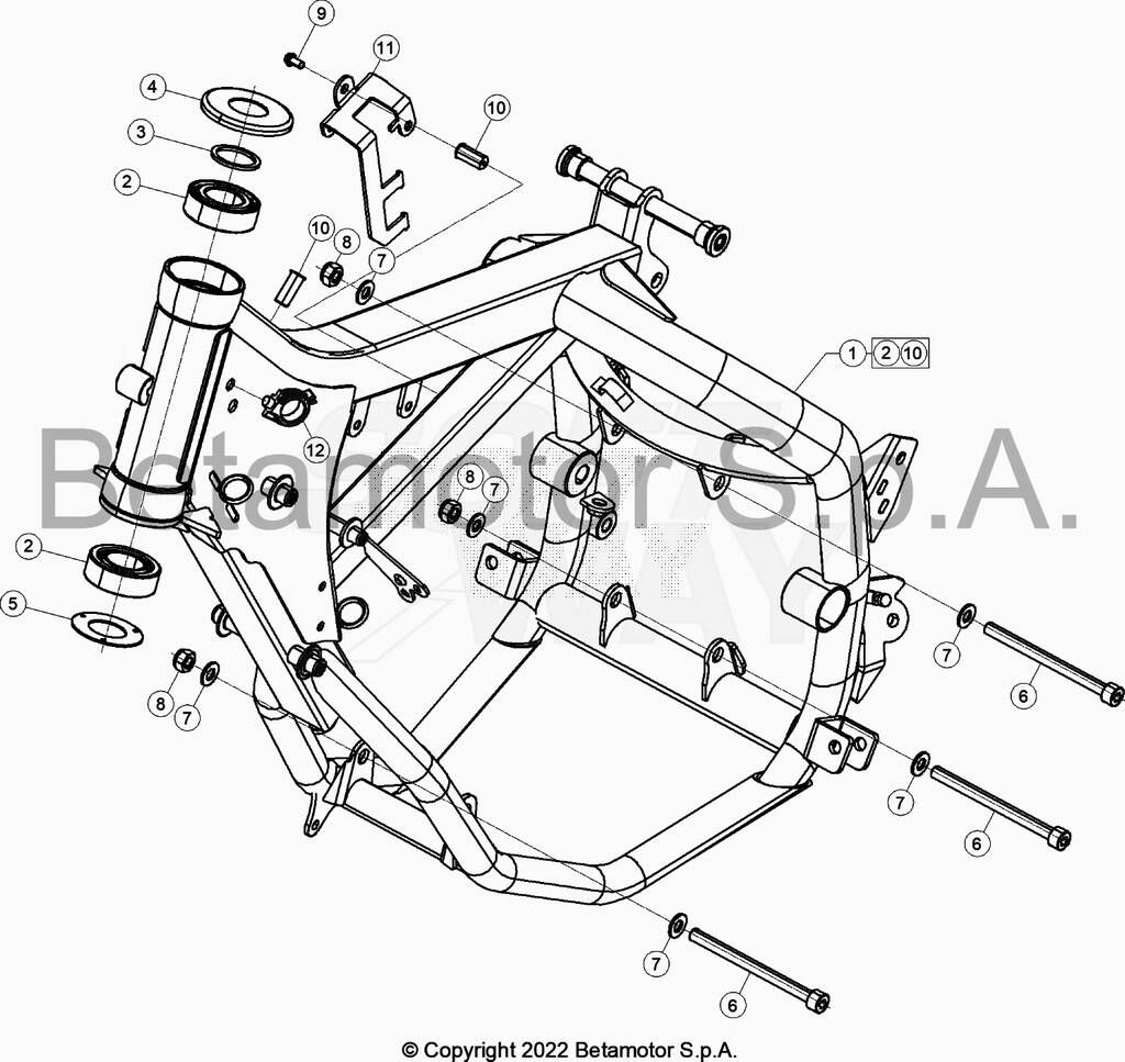CHASSIS POUR MOTARD BLACK RR 50 2T TRACK 2023