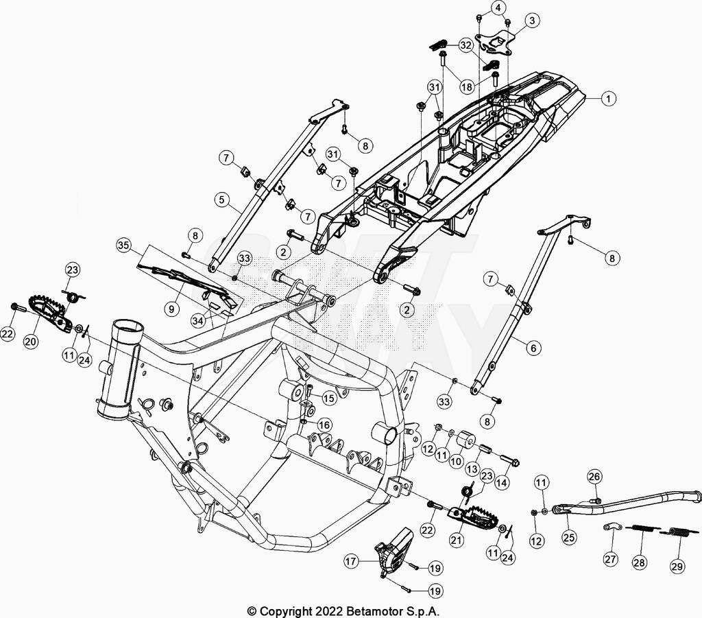 ACCESSOIRES DU CHASSIS POUR ENDURO RR 50 2T RACING 2023