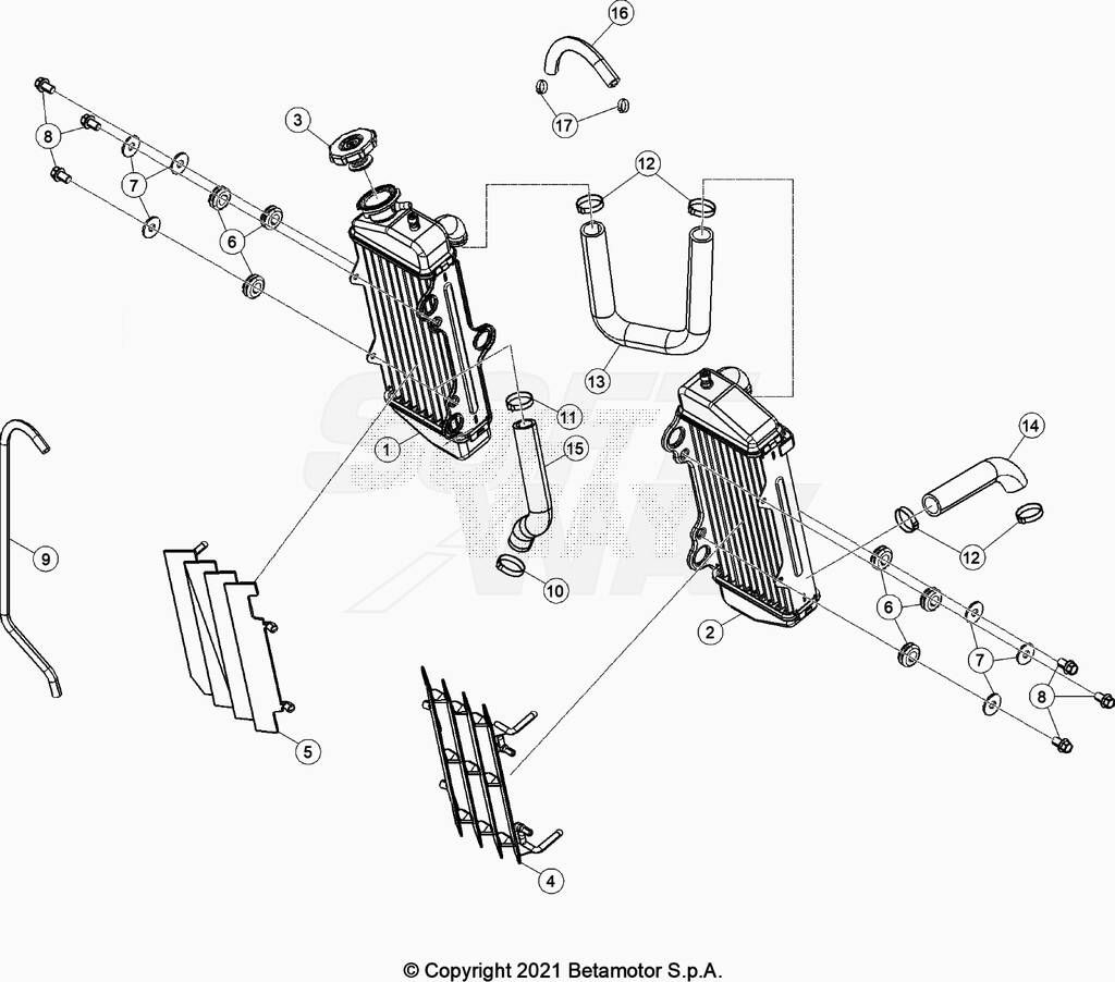 RADIATEURS POUR ENDURO RR 50 2T RACING 2023