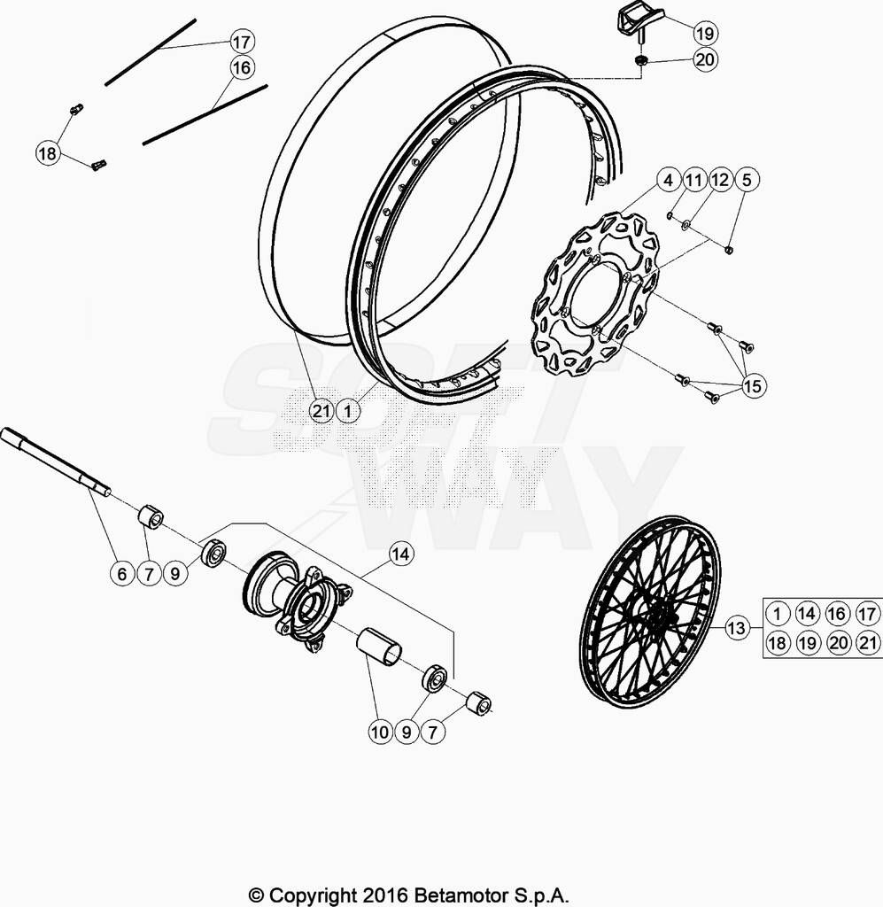 ROUE AVANT POUR ENDURO RR 50 2T RACING 2023