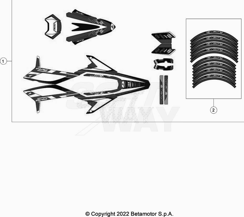 KIT DECO POUR ENDURO RR 50 2T RACING 2023