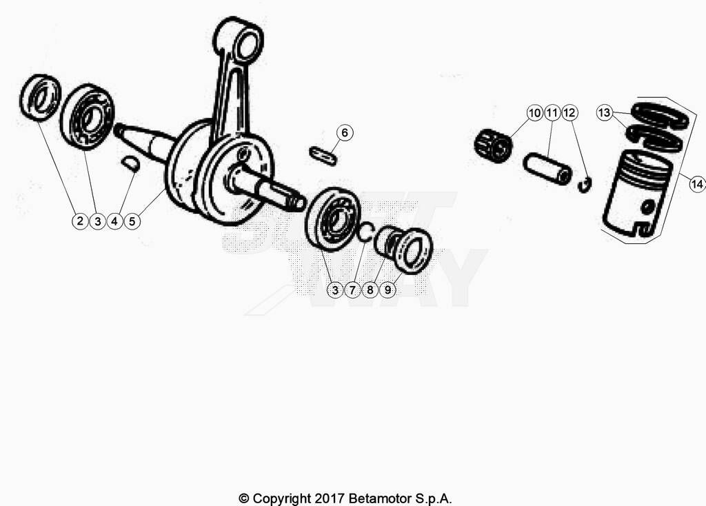 VILEBREQUIN PISTON POUR ENDURO RR 50 2T RACING 2023