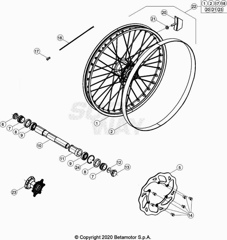 ROUE AVANT POUR 300 RX 2024