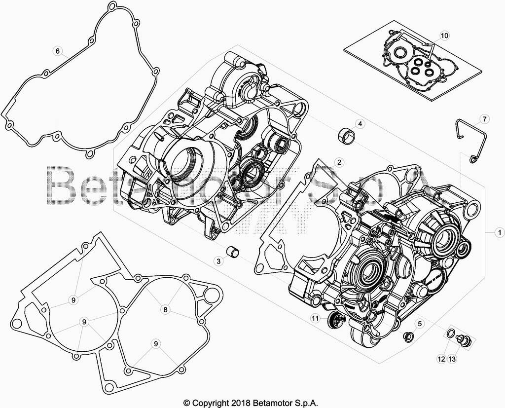 CARTER MOTEUR POUR 125 RR 2019